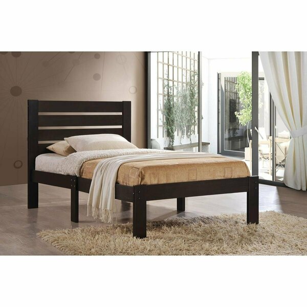 Salle De Bain Usa 39 x 78 x 58 in. Poplar Wood Full Bed - Espresso SA2474555